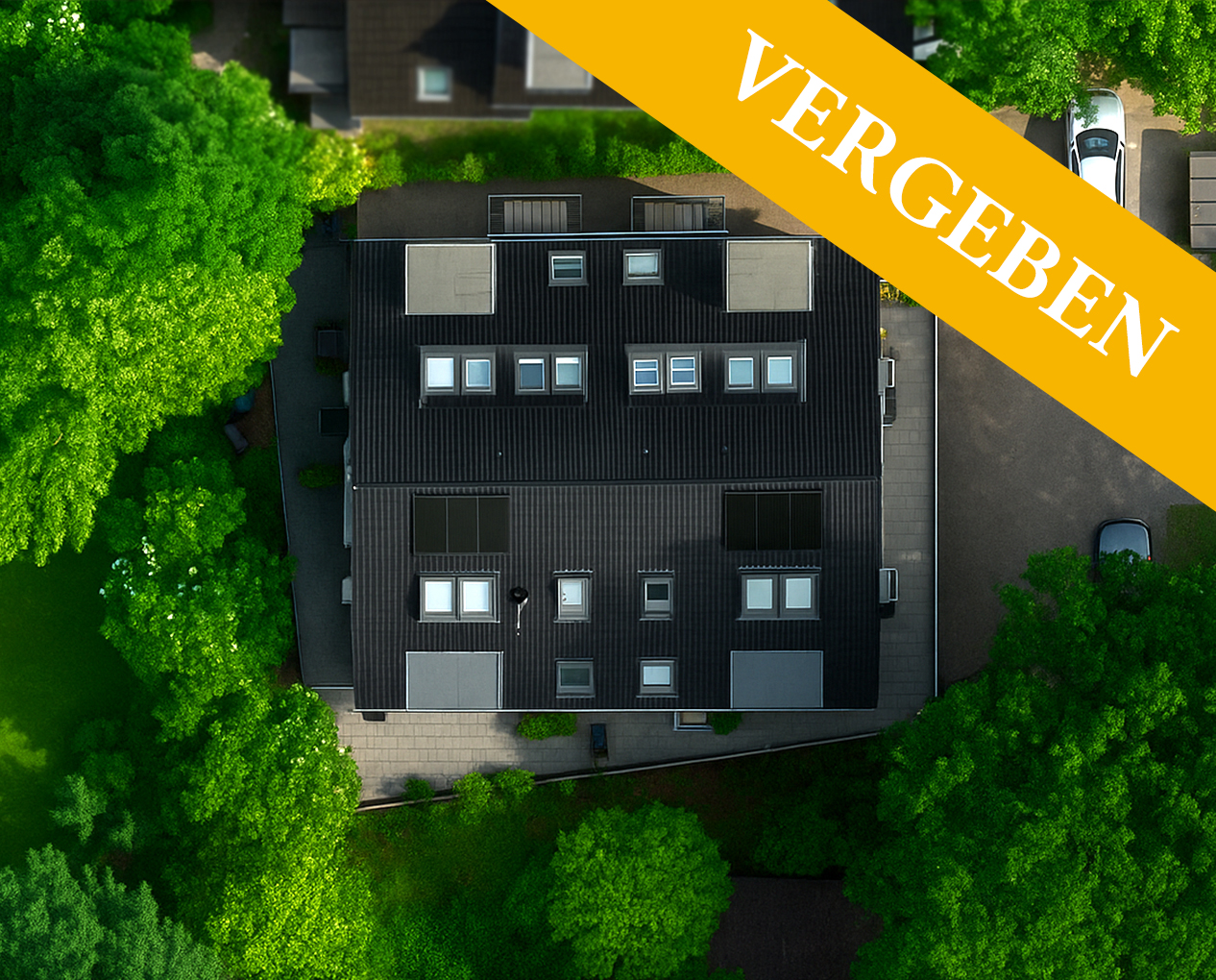 Luftaufnahme eines Mehrfamilienhauses in Hamburg-Wellingsbüttel am Horstweg 7 – Immobilie erfolgreich vermittelt