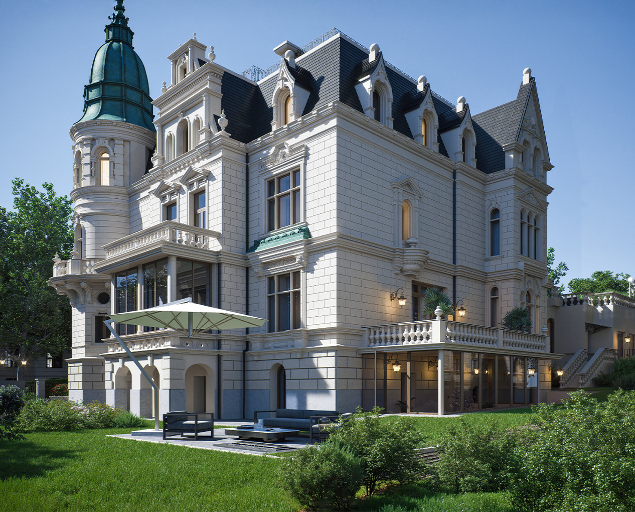 Historisches Luxuspalais Beethovenstraße 14 in Wiesbaden – denkmalgeschützte Stadtvilla mit exklusivem Neubau und Parkanlage